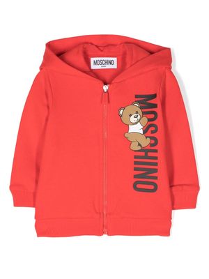 Moschino Kids Teddy Bear-motif hoodie - Red