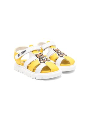 Moschino Kids Teddy-Bear-motif leather sandals - White