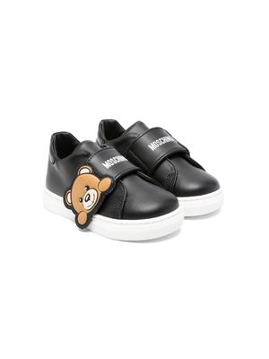 Moschino Kids Teddy-Bear-motif leather sneakers - Black