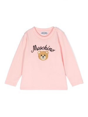 Moschino Kids Teddy Bear-motif logo-embroidered sweatshirt - Pink