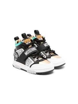 Moschino Kids Teddy Bear-motif panelled sneakers - Black