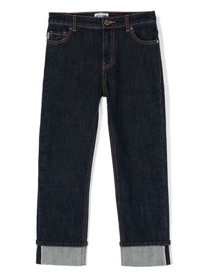 Moschino Kids Teddy Bear-motif straight-leg jeans - Blue