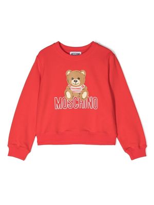 Moschino Kids teddy bear-motif sweatshirt - Red