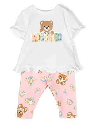 Moschino Kids Teddy Bear motif top & leggings set - White