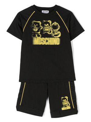 Moschino Kids Teddy Bear motif top & shorts set - Black