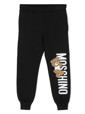 Moschino Kids Teddy Bear-motif track pants - Black