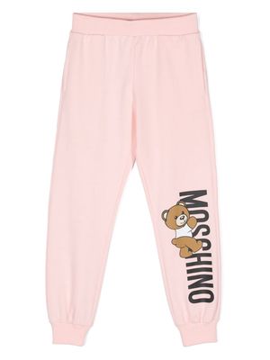 MOSCHINO KIDS Teddy Bear motif track pants - Pink