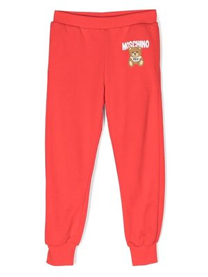 Moschino Kids Teddy Bear motif track pants - Red