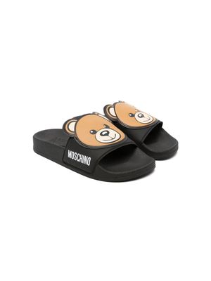 Moschino Kids Teddy Bear open-toe slides - Black