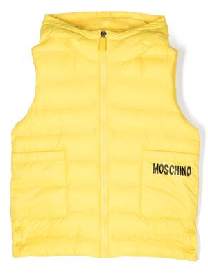 Moschino Kids Teddy Bear padded gilet - Yellow