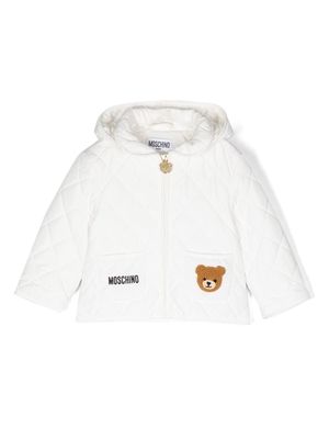 Moschino Kids Teddy Bear padded jacket - White