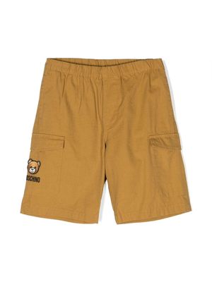 Moschino Kids Teddy Bear-patch cargo shorts - Neutrals