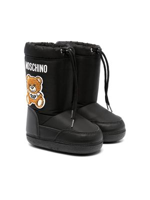 Moschino Kids Teddy Bear-patch snow boots - Black