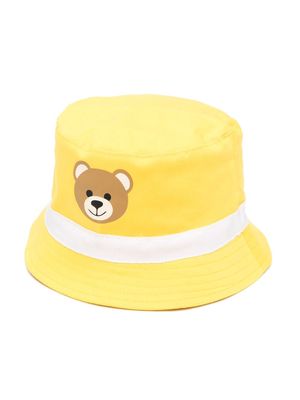 Moschino Kids Teddy Bear-print bucket hat - Yellow