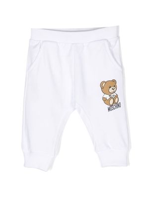 Moschino Kids Teddy Bear-print cotton leggings - White
