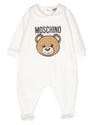 Moschino Kids Teddy Bear-print cotton pyjamas - White