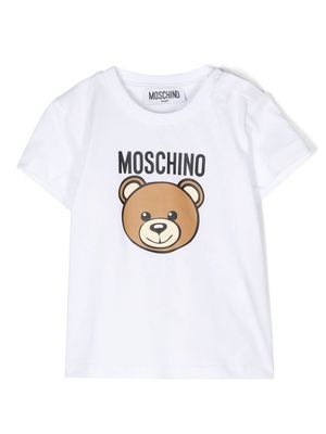 Moschino Kids Teddy-Bear-print cotton T-shirt - White