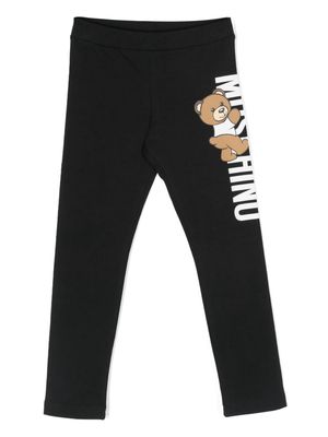 Moschino Kids Teddy Bear-print leggings - Black