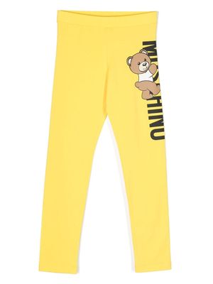 Moschino Kids Teddy Bear-print leggings - Yellow
