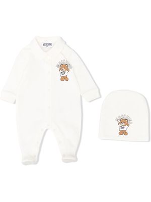 Moschino Kids Teddy Bear print pajamas - White