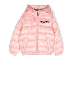 Moschino Kids Teddy Bear-print puffer jacket - Pink