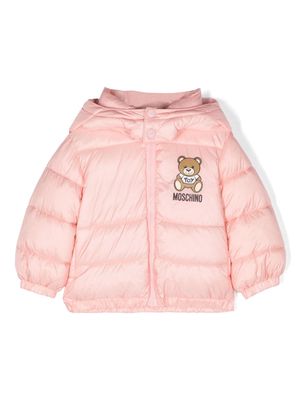 Moschino Kids Teddy Bear-print quilted jacket - Pink