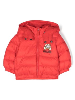 Moschino Kids Teddy Bear-print quilted jacket - Red
