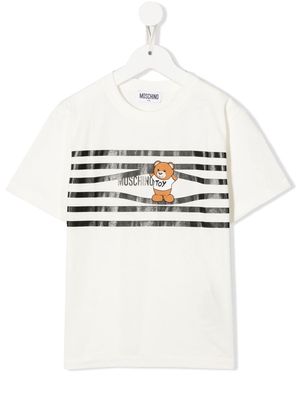 Moschino Kids Teddy Bear-print short-sleeve T-shirt - White