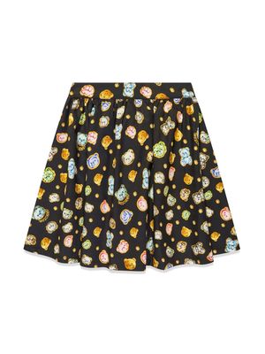 Moschino Kids Teddy Bear-print skirt - Black