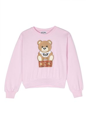 Moschino Kids Teddy-bear print sweatshirt - Pink