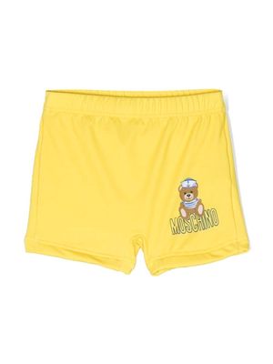 Moschino Kids Teddy Bear print swim shorts - Yellow