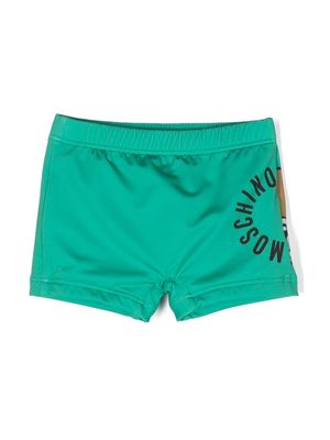 Moschino Kids Teddy Bear print swim trunks - Green