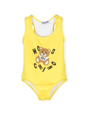 Moschino Kids teddy bear-print swimsuit - Yellow