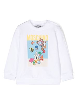 Moschino Kids Teddy Bear-print swwatshirt - White