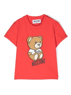 Moschino Kids Teddy Bear-print T-shirt - Red