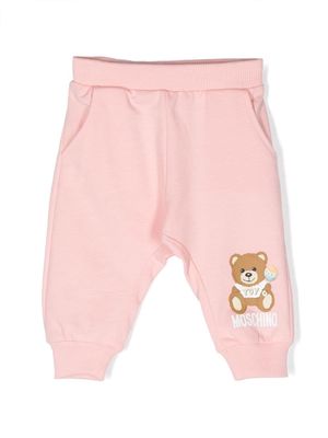 Moschino Kids Teddy-Bear print trousers - Pink