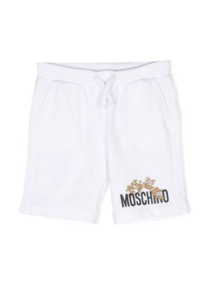 Moschino Kids Teddy Bear printed cotton shorts - White