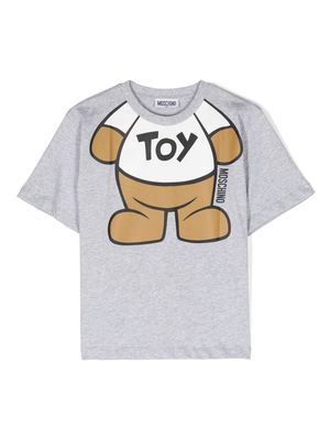 Moschino Kids Teddy Bear printed cotton T-shirt - Grey