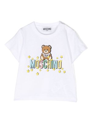 Moschino Kids Teddy Bear-prit T-shirt - White