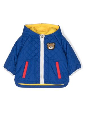 Moschino Kids Teddy Bear quilted padded coat - Blue