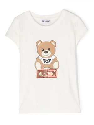 Moschino Kids Teddy Bear round-neck T-shirt - White