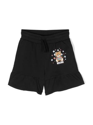 Moschino Kids Teddy Bear ruffle shorts - Black