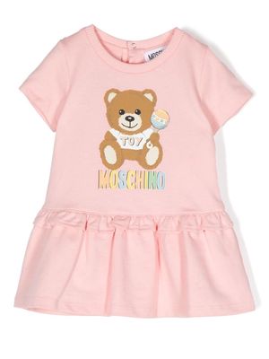 Moschino Kids Teddy Bear ruffle-trim dress - Pink
