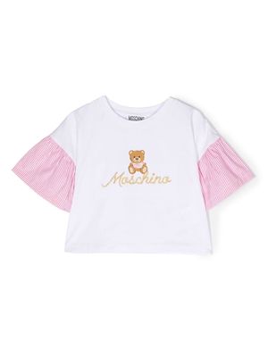 Moschino Kids Teddy Bear short-sleeve blouse - White