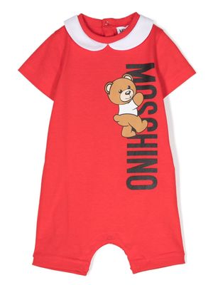 Moschino Kids Teddy Bear shorts romper - Red