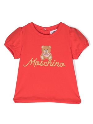 Moschino Kids 'Teddy Bear' signature motif T-shirt - Red