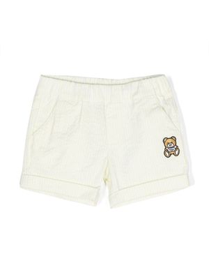 Moschino Kids Teddy Bear striped cotton shorts - Yellow