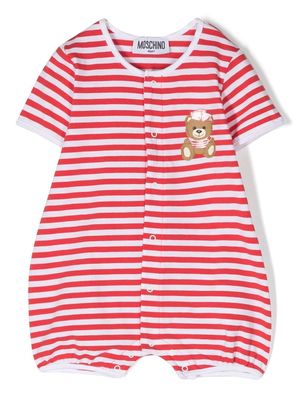 Moschino Kids Teddy Bear striped shorties - Red