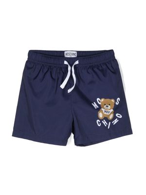 Moschino Kids Teddy-Bear swim shorts - Blue
