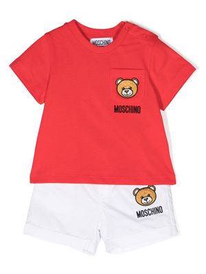 Moschino Kids Teddy Bear T-shirt and shorts set - Red